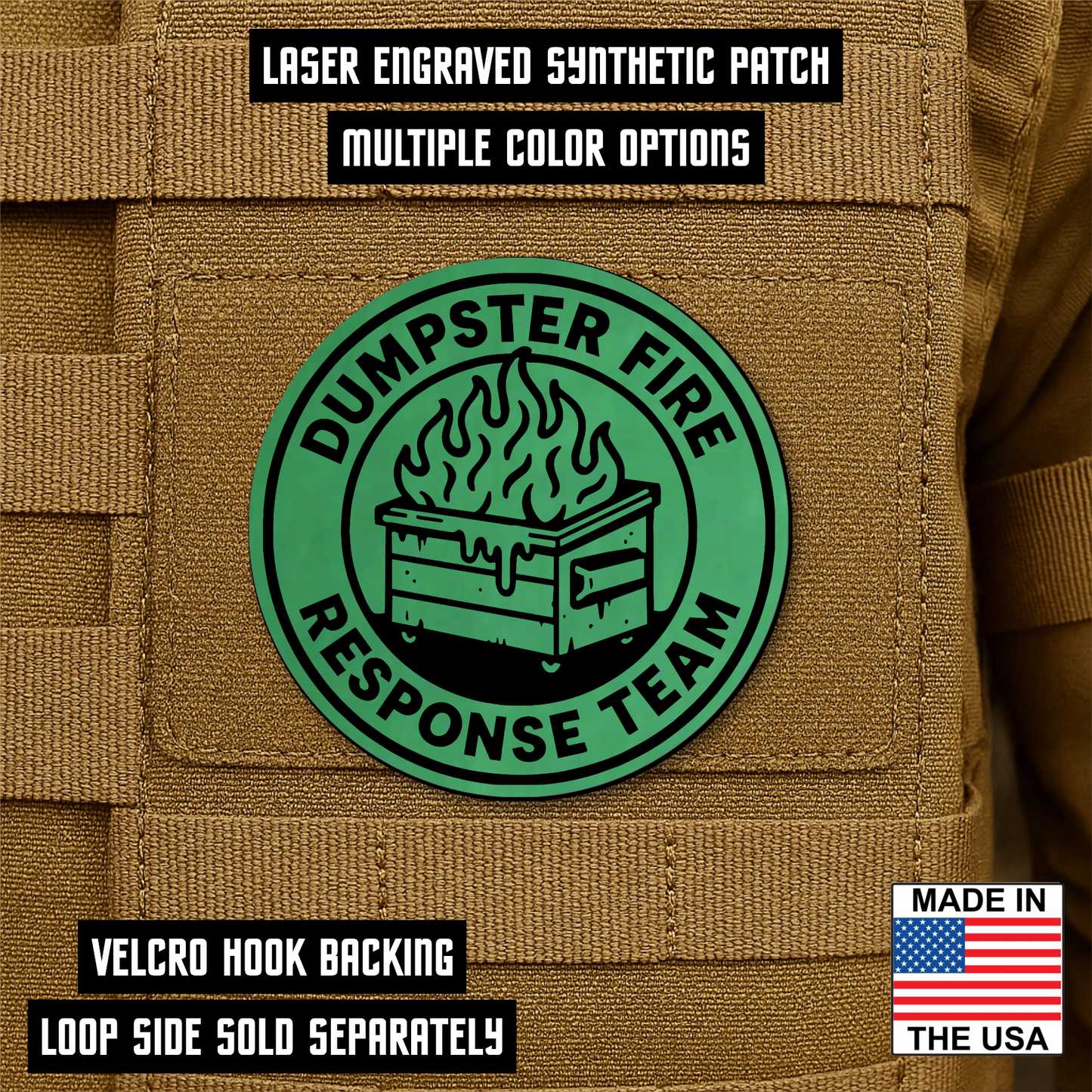 Dumpster Fire Response Team Morale Patch 3" Round Hook & Loop | Made in USA