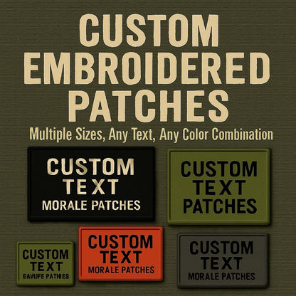 Custom Embroidered Morale Patch - 2" X 3" – Hook & Loop Backing