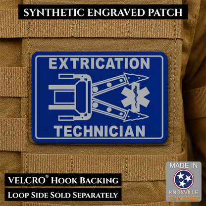 Vehicle Extrication Technician - Jaws of Life Patch - Morale Patch, 2x3" | Made in USA | VELCRO® Brand Hook Backing