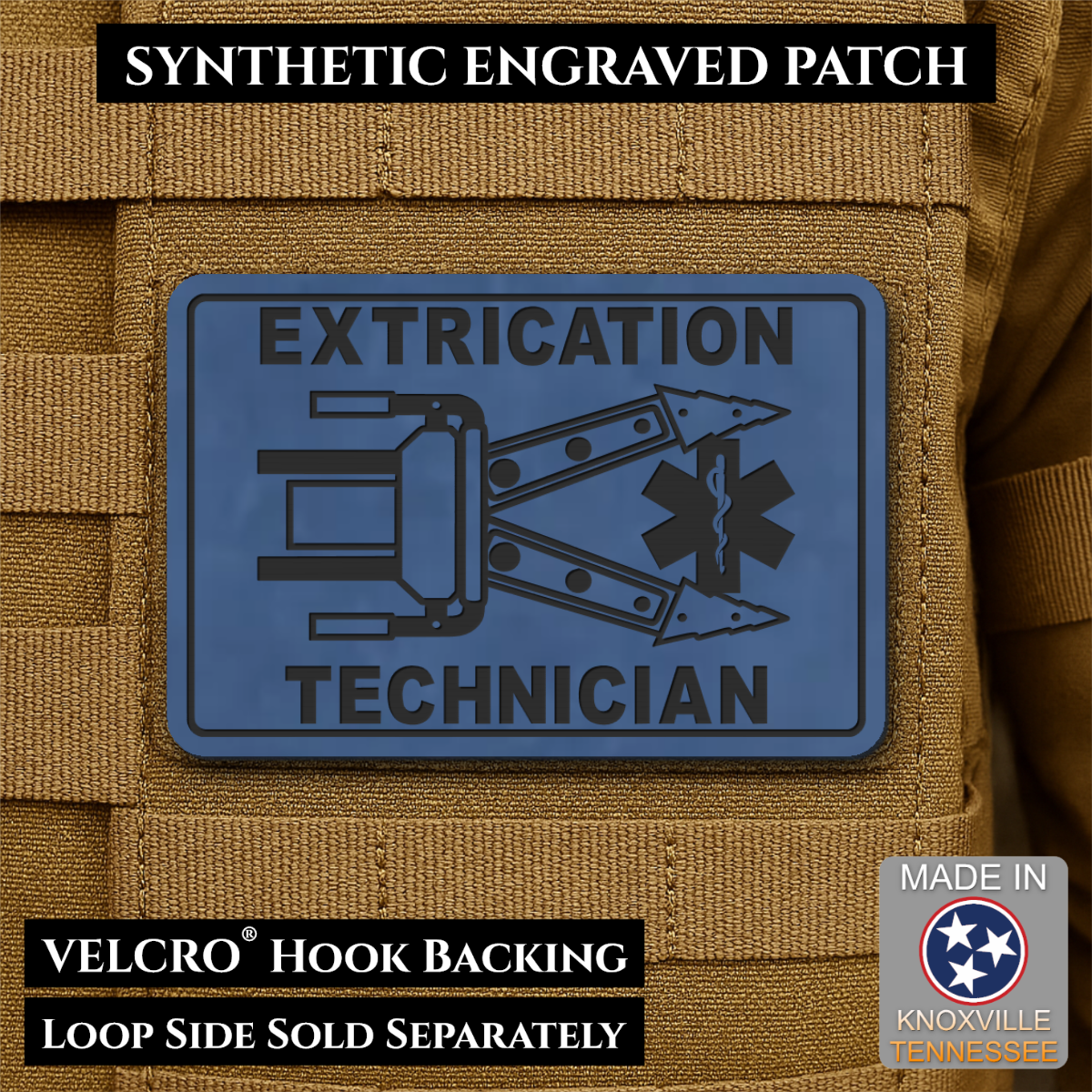 Vehicle Extrication Technician - Jaws of Life Patch - Morale Patch, 2x3" | Made in USA | VELCRO® Brand Hook Backing