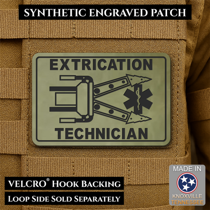 Vehicle Extrication Technician - Jaws of Life Patch - Morale Patch, 2x3" | Made in USA | VELCRO® Brand Hook Backing