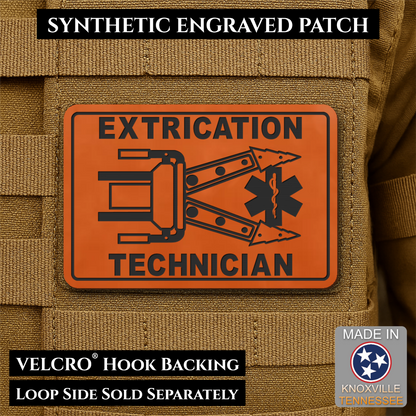 Vehicle Extrication Technician - Jaws of Life Patch - Morale Patch, 2x3" | Made in USA | VELCRO® Brand Hook Backing