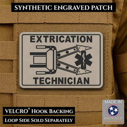 Vehicle Extrication Technician - Jaws of Life Patch - Morale Patch, 2x3" | Made in USA | VELCRO® Brand Hook Backing