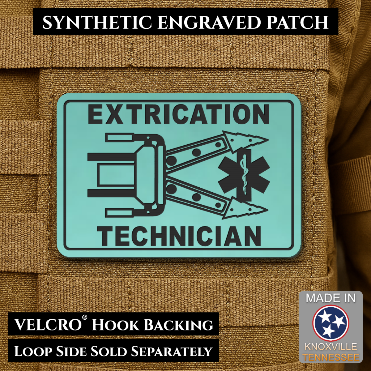 Vehicle Extrication Technician - Jaws of Life Patch - Morale Patch, 2x3" | Made in USA | VELCRO® Brand Hook Backing