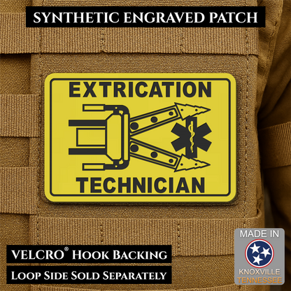 Vehicle Extrication Technician - Jaws of Life Patch - Morale Patch, 2x3" | Made in USA | VELCRO® Brand Hook Backing