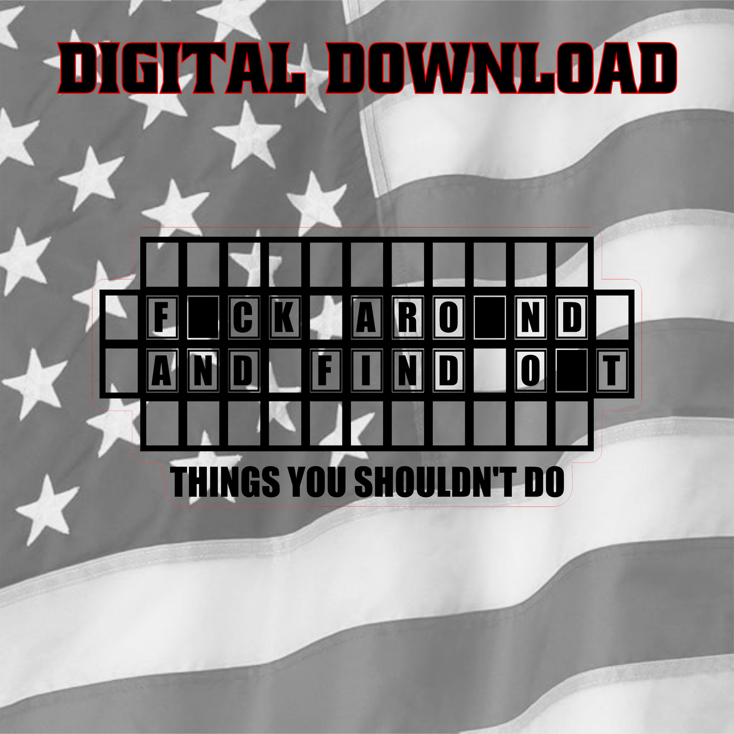 FAFO Wheel of Fortune Themed Engraving Digital File Download