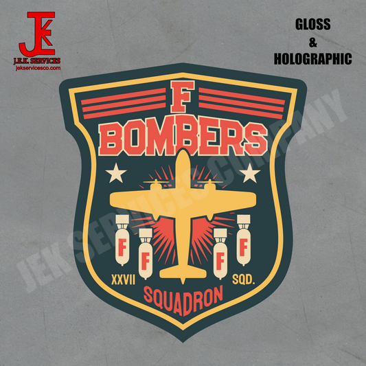 F Bomber Squadron Vinyl Sticker