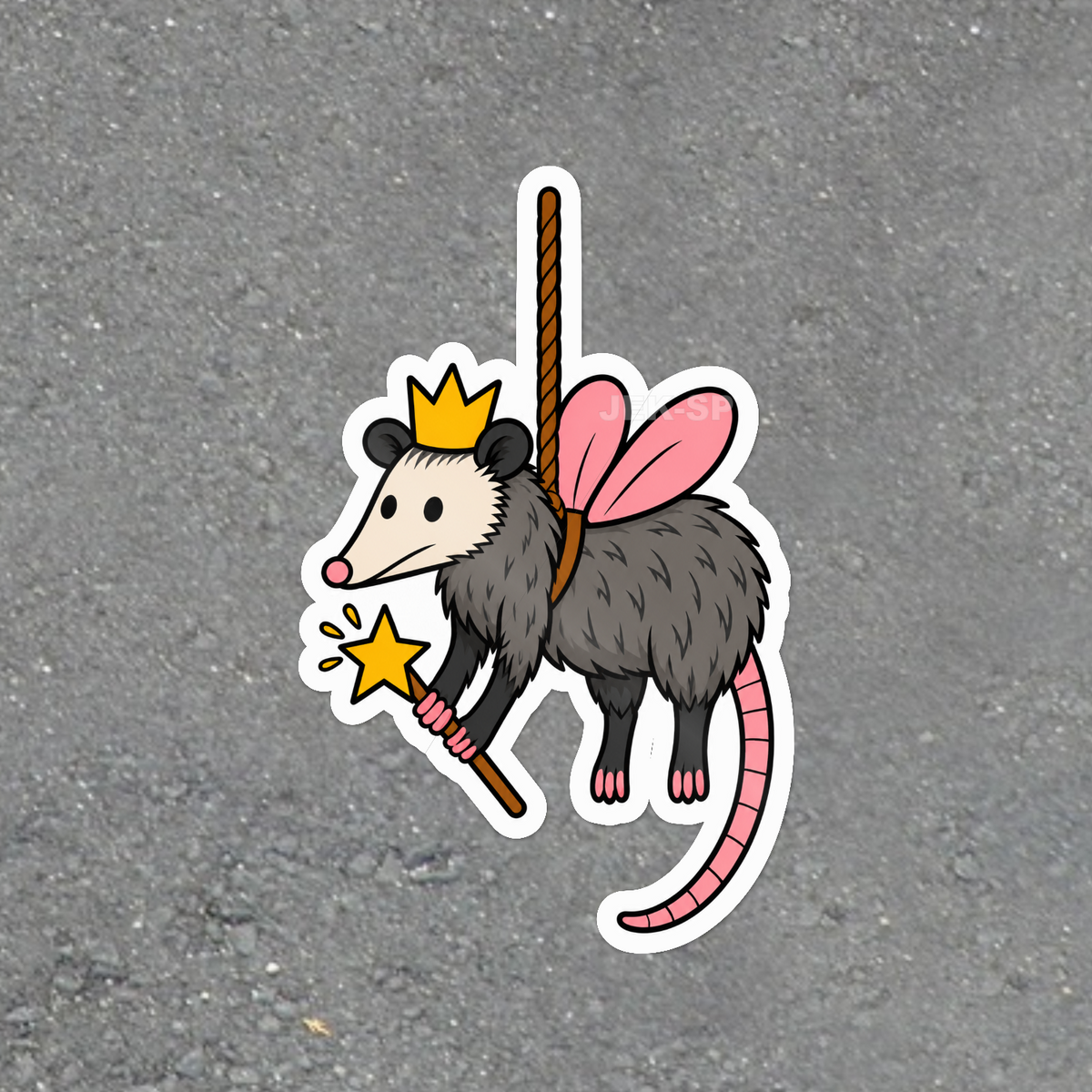 Fairy Godpossum glossy vinyl laptop sticker