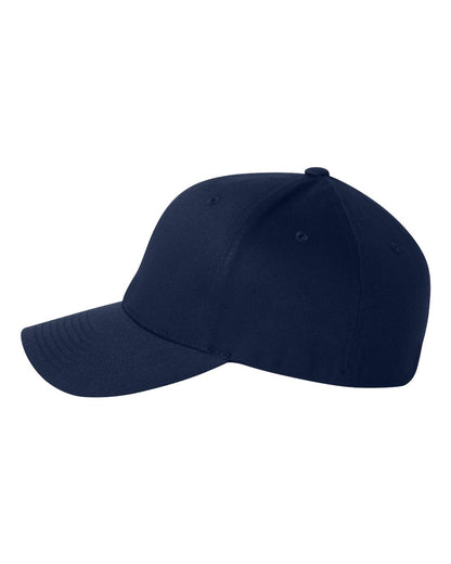 Navy blue baseball cap on a white background