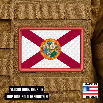 Florida State Flag Patch 2"x3" Hook & Loop | Made in USA