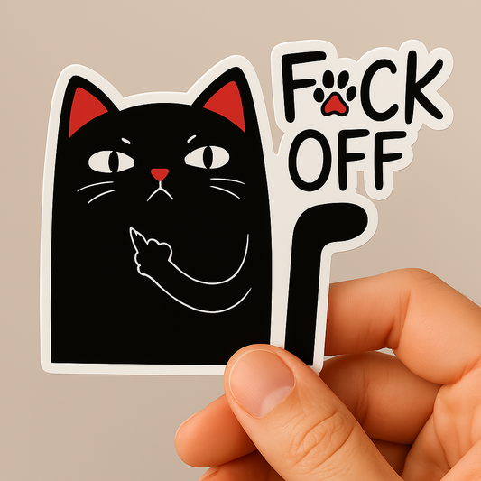 Rude Cat Vinyl Sticker