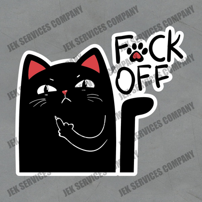 Rude Cat Sticker – Funny Sassy Cat Vinyl Decal, Waterproof