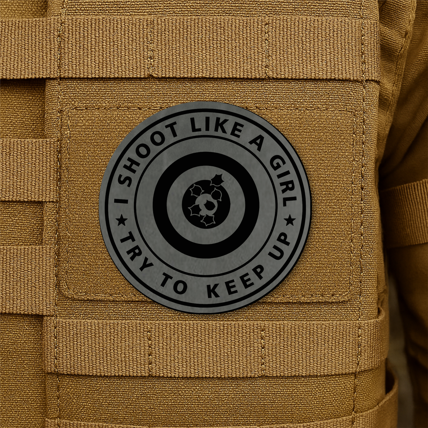 I Shoot Like A Girl Morale Patch 3" Round Hook & Loop | Made in USA