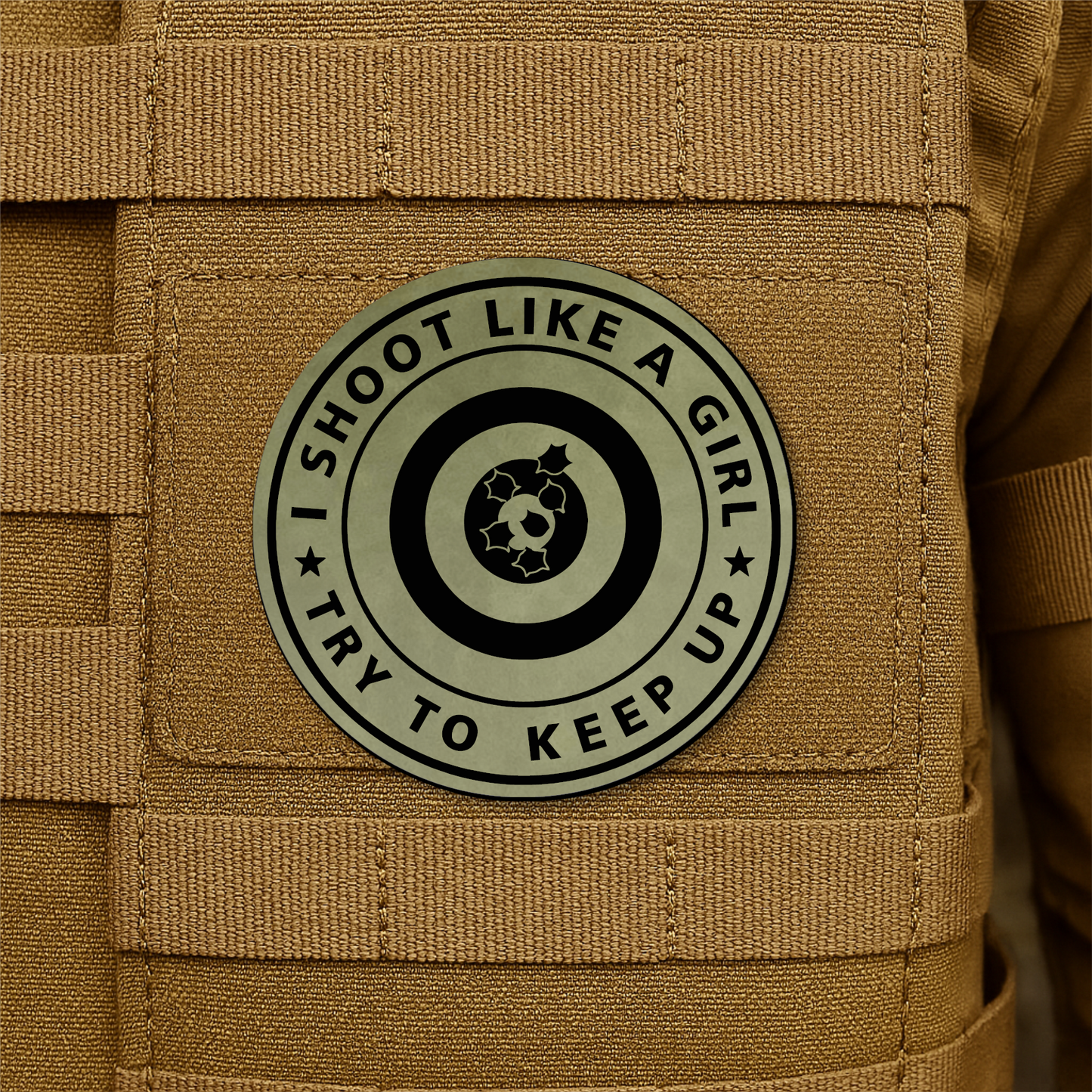 I Shoot Like A Girl Morale Patch 3" Round Hook & Loop | Made in USA