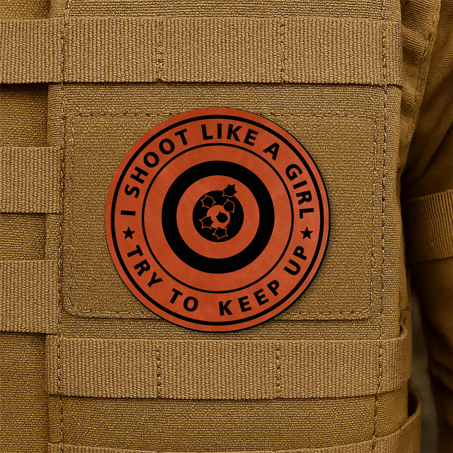 I Shoot Like A Girl Morale Patch 3" Round Hook & Loop | Made in USA