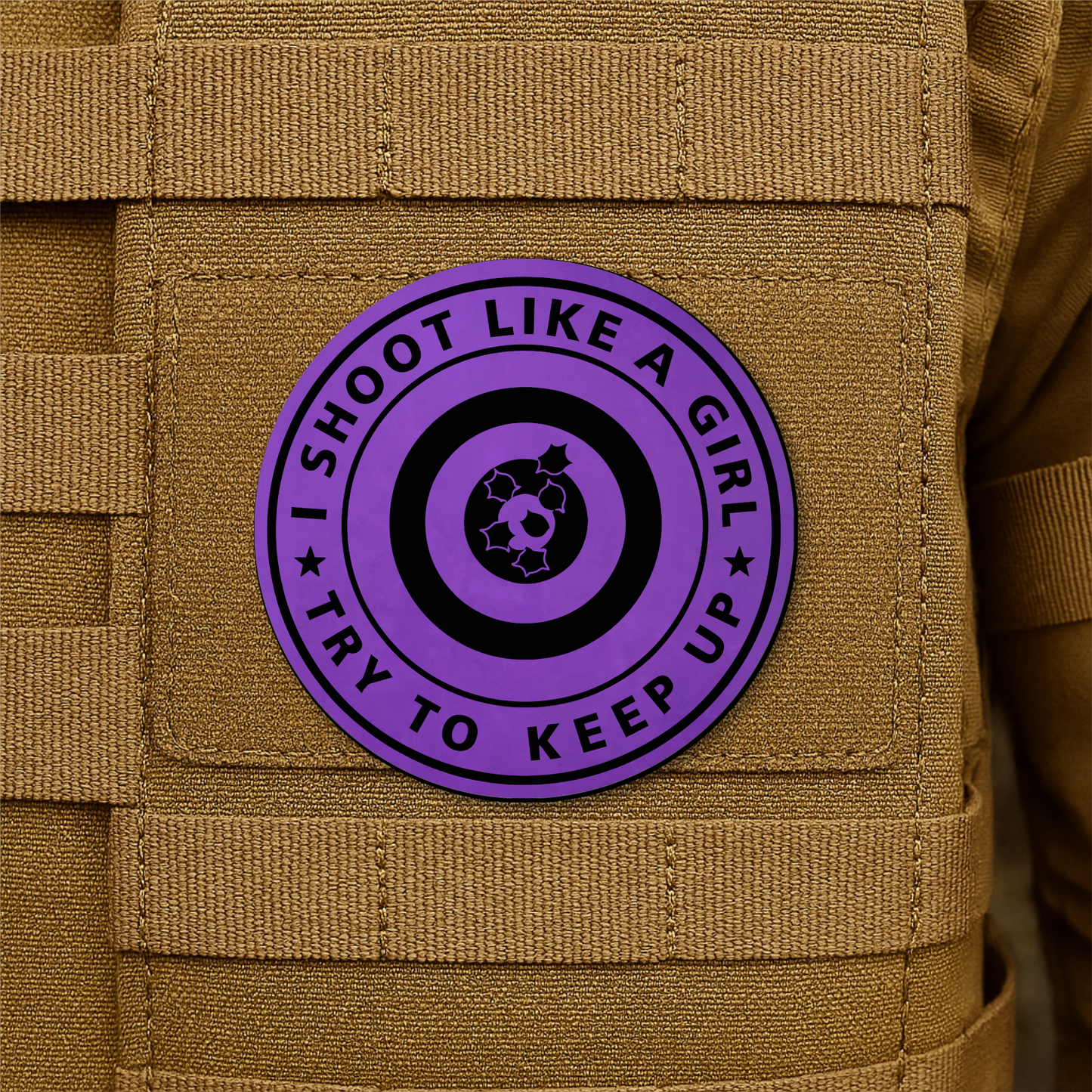 I Shoot Like A Girl Morale Patch 3" Round Hook & Loop | Made in USA