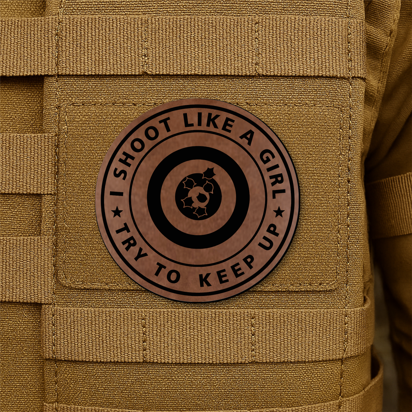 I Shoot Like A Girl Morale Patch 3" Round Hook & Loop | Made in USA