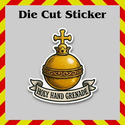 Holy Hand Grenade Sticker – Funny Vinyl Decal, Waterproof