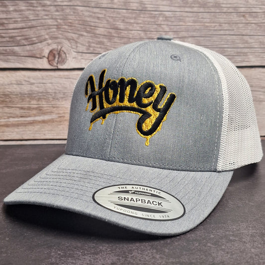 Honey Drip Embroidery Design File – Western Script Machine Embroidery Pattern Download