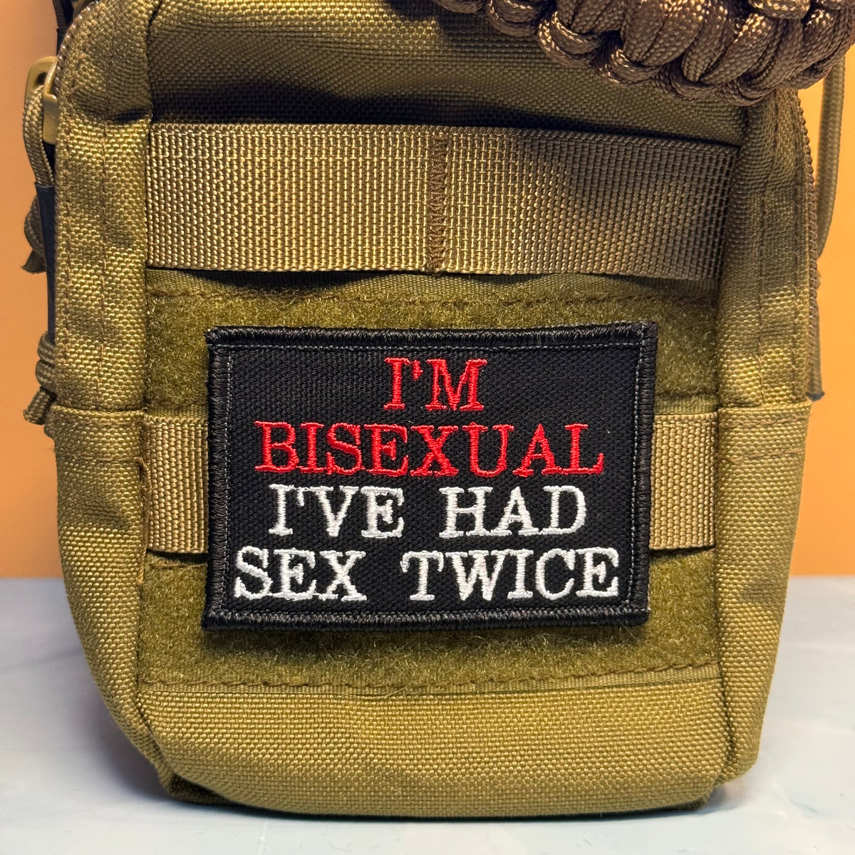 I'm Bisexual - I've Had Sex Twice Funny Embroidered Morale Patch, 2x3" | VELCRO® Brand Hook Backing