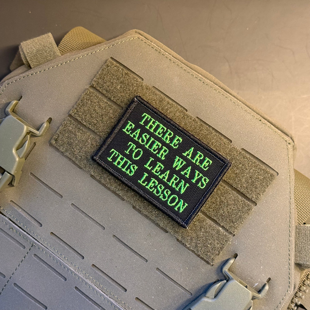 Hard Life Lessons Funny Embroidered Morale Patch, 2x3" | VELCRO® Brand Hook Backing
