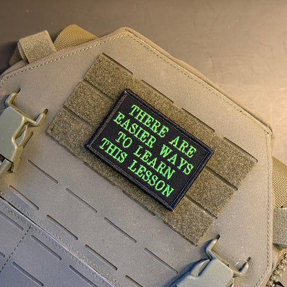 Hard Life Lessons Funny Embroidered Morale Patch, 2x3" | VELCRO® Brand Hook Backing