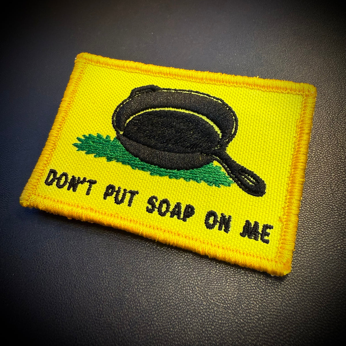 Don't Put Soap on Me Gadsden Funny Embroidered Patch, 2x3" | VELCRO® Brand Hook Backing
