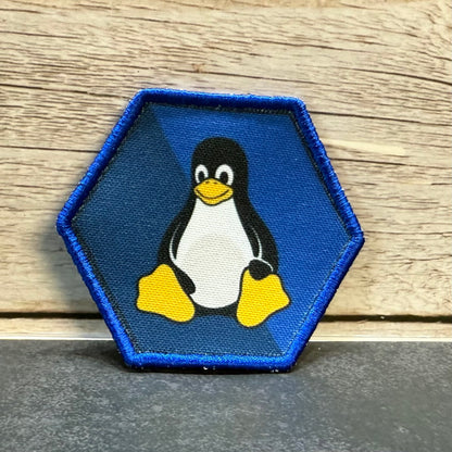 Linux Tux Penguin Morale Patch | Made in USA | VELCRO® Brand Hook Backing