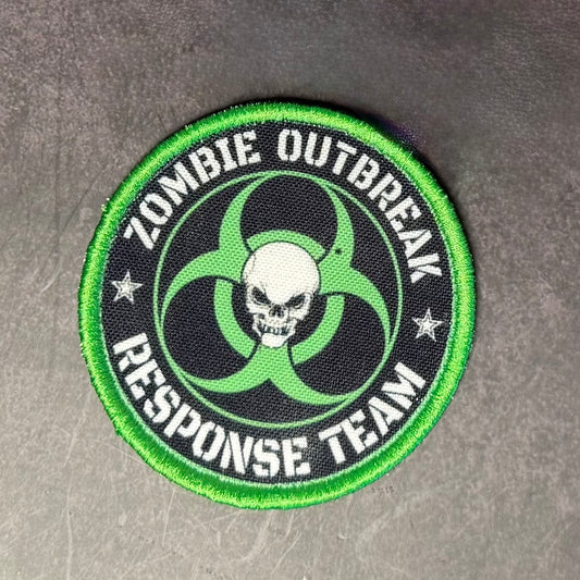 Zombie Outbreak Response Team Funny Morale Patch, 3" Round | Made in USA | VELCRO® Brand Hook Backing