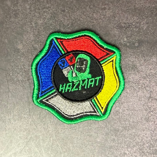 Fire Department Hazardous Materials Team HAZMAT Morale Patch | Made in USA | VELCRO® Brand Hook Backing