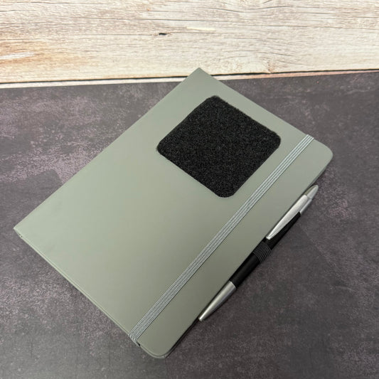 Slate Gray A5 morale patch ready notebook with VELCRO® Brand loop panel on front cover