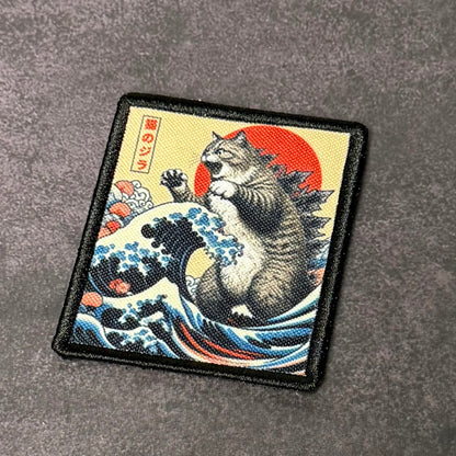 Catzilla Funny Cat Morale Patch 2.5"x3" Hook & Loop | Made in USA