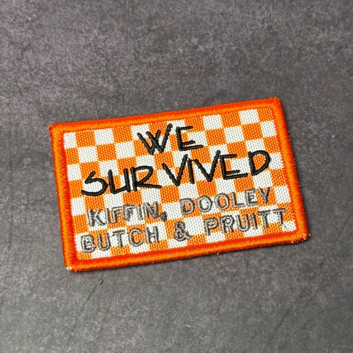 We Survived, Tennessee Football Funny Morale Patch, 2x3" | Made in USA | VELCRO® Brand Hook Backing