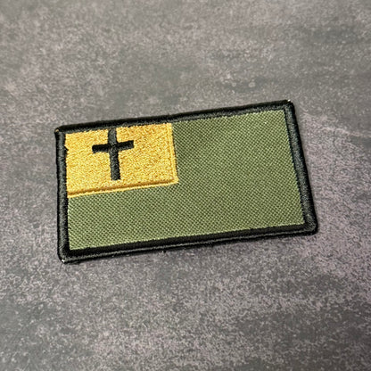 Christian Flag Patch | Made in USA | VELCRO® Brand Hook Backing