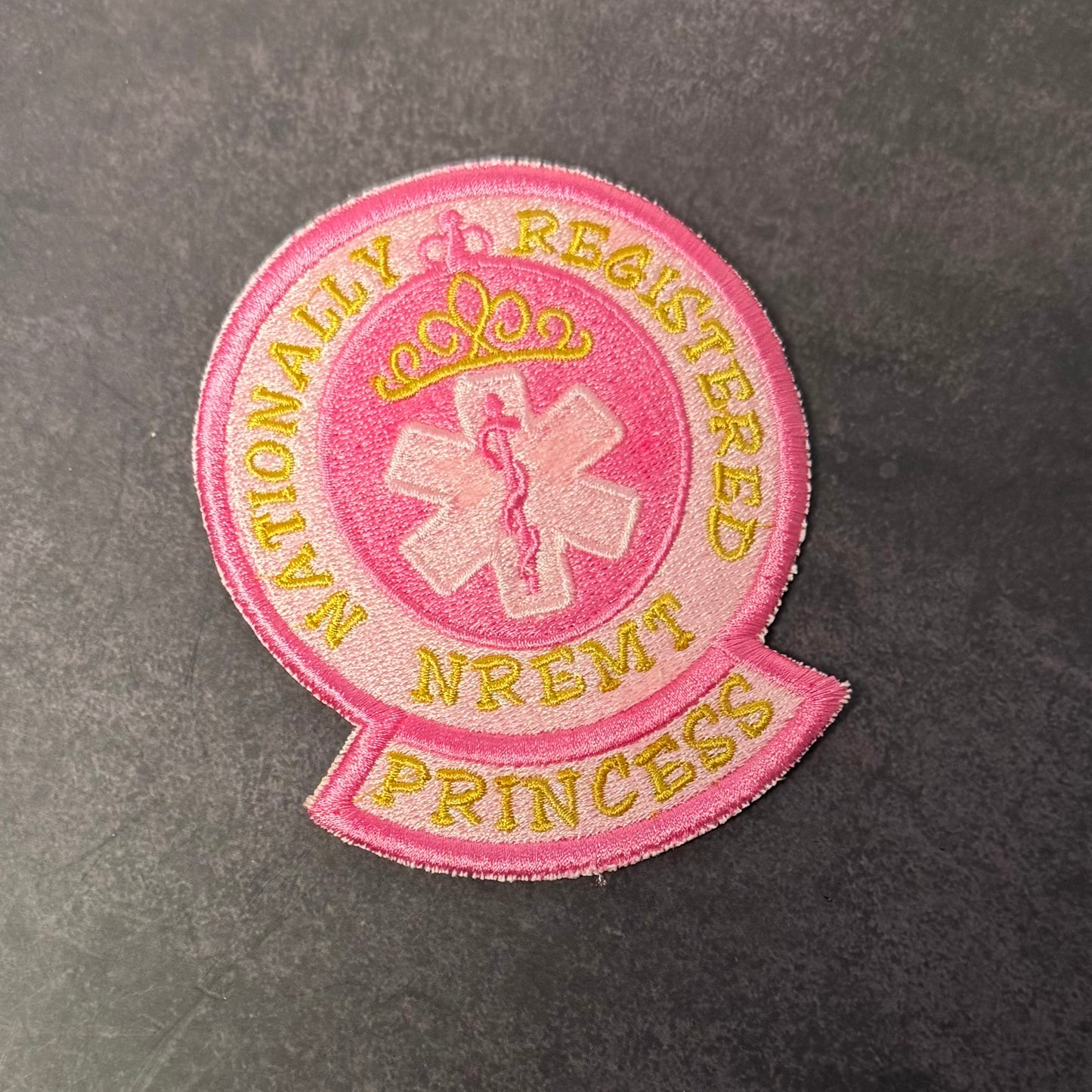 NREMT Princess Funny Medic Morale Patch, 3.3x4" | Made in USA | VELCRO® Brand Hook Backing