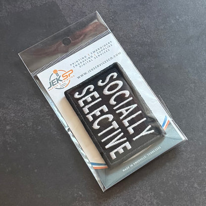 Socially Selective Funny Morale Patch | Made in USA | VELCRO® Brand Hook Backing