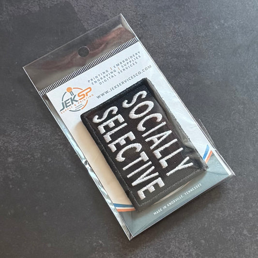 Socially Selective Funny Morale Patch | Made in USA | VELCRO® Brand Hook Backing