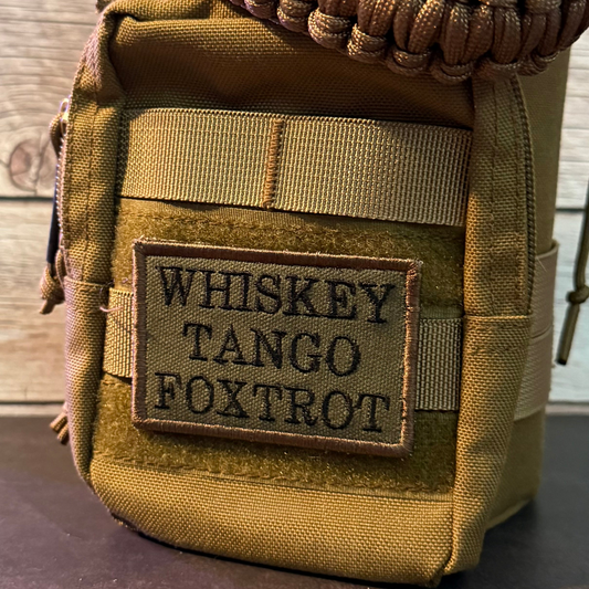 Whiskey Tango Foxtrot WTF Funny Morale Patch | Made in USA | VELCRO® Brand Hook Backing