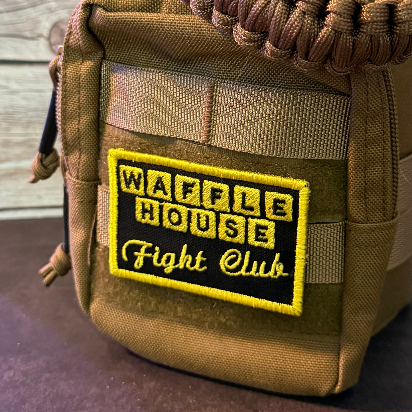 Waffle House Fight Club Funny Morale Patch | Made in USA | VELCRO® Brand Hook Backing