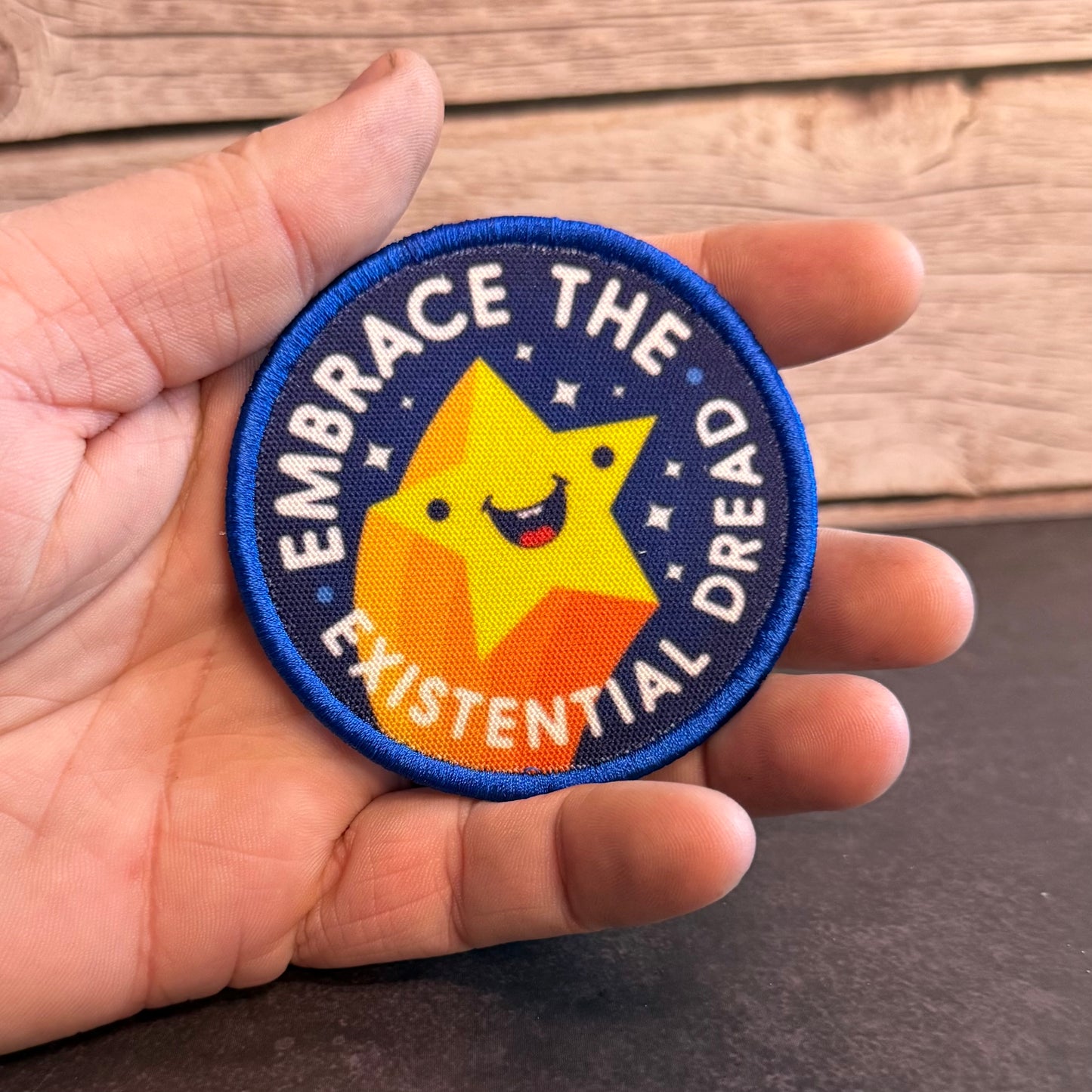 Embrace the Existential Dread Funny Morale Patch | Made in USA | VELCRO® Brand Hook Backing