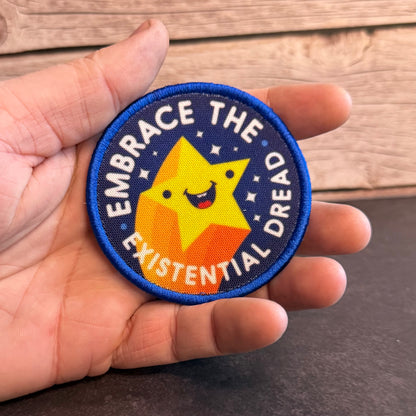 Embrace the Existential Dread Funny Morale Patch | Made in USA | VELCRO® Brand Hook Backing