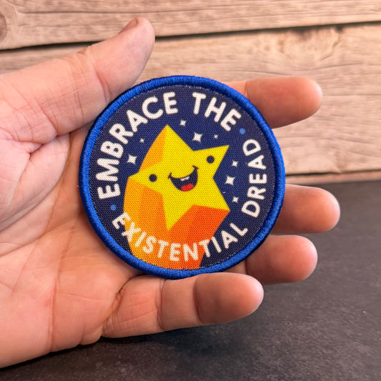 Embrace the Existential Dread Funny Morale Patch | Made in USA | VELCRO® Brand Hook Backing