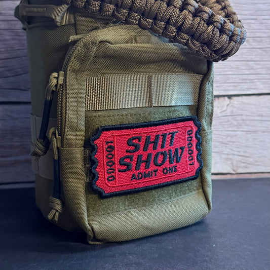 Shit Show Ticket Funny Morale Patch | Made in USA | VELCRO® Brand Hook Backing