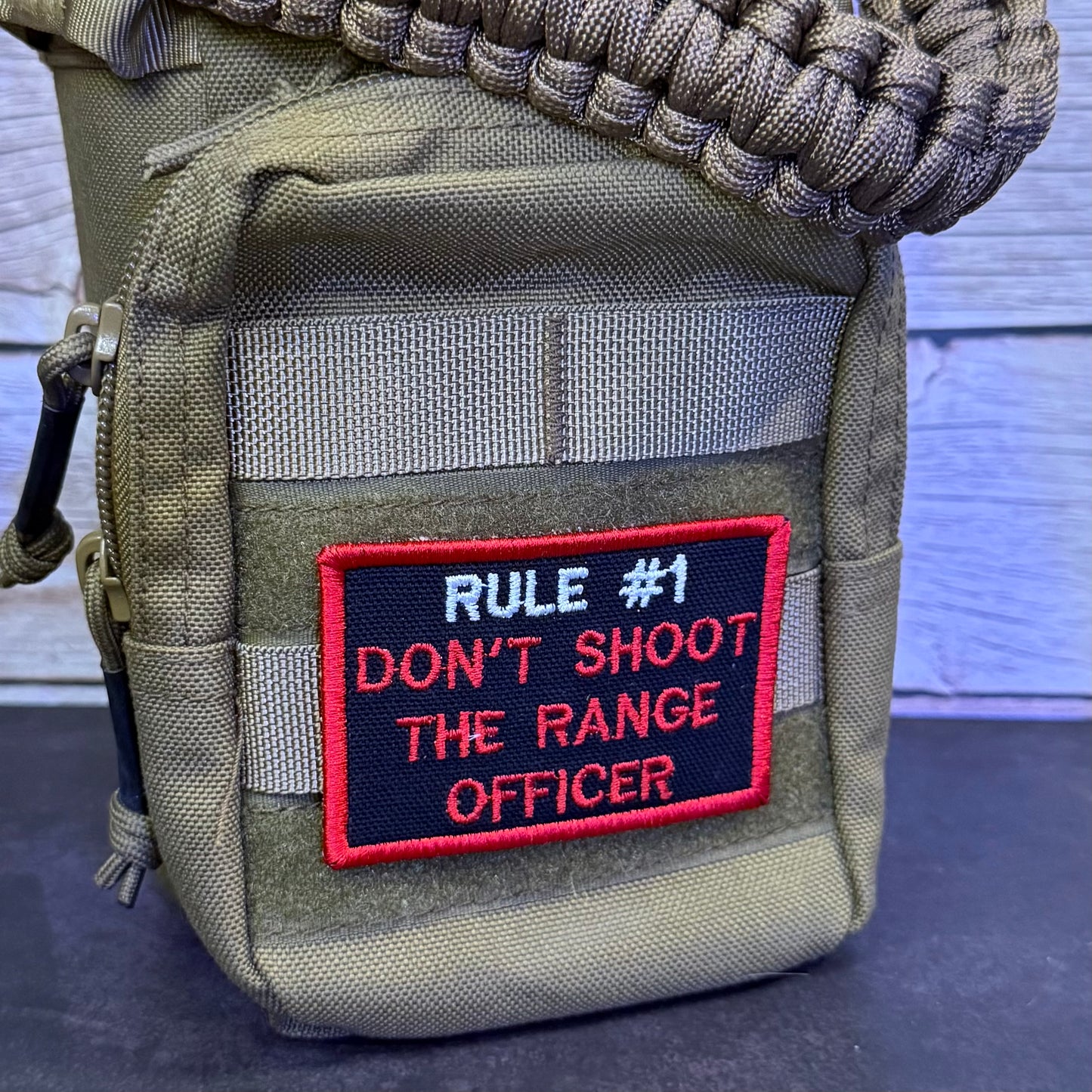Rule #1 Don't Shoot The Range Officer Funny Morale Patch | Made in USA | VELCRO® Brand Hook Backing