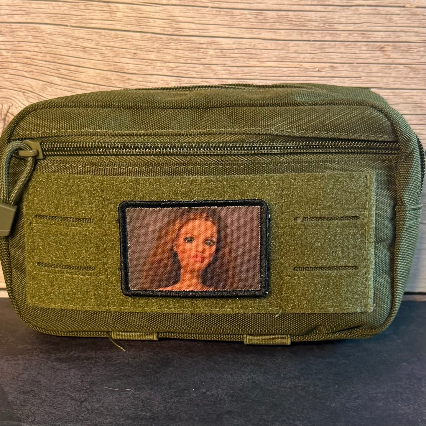 Shocked Doll Meme Funny Morale Patch, 2x3" | Made in USA | VELCRO® Brand Hook Backing