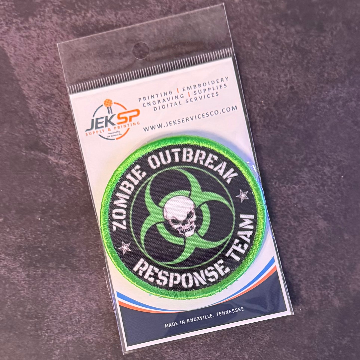 Zombie Outbreak Response Team Funny Morale Patch, 3" Round | Made in USA | VELCRO® Brand Hook Backing