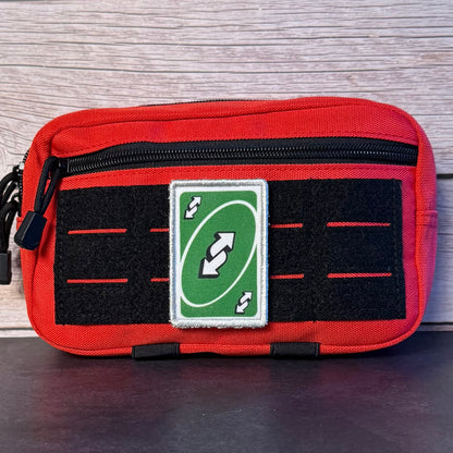 UNO Reverse Card Funny Morale Patch, 2x3" | Made in USA | VELCRO® Brand Hook Backing