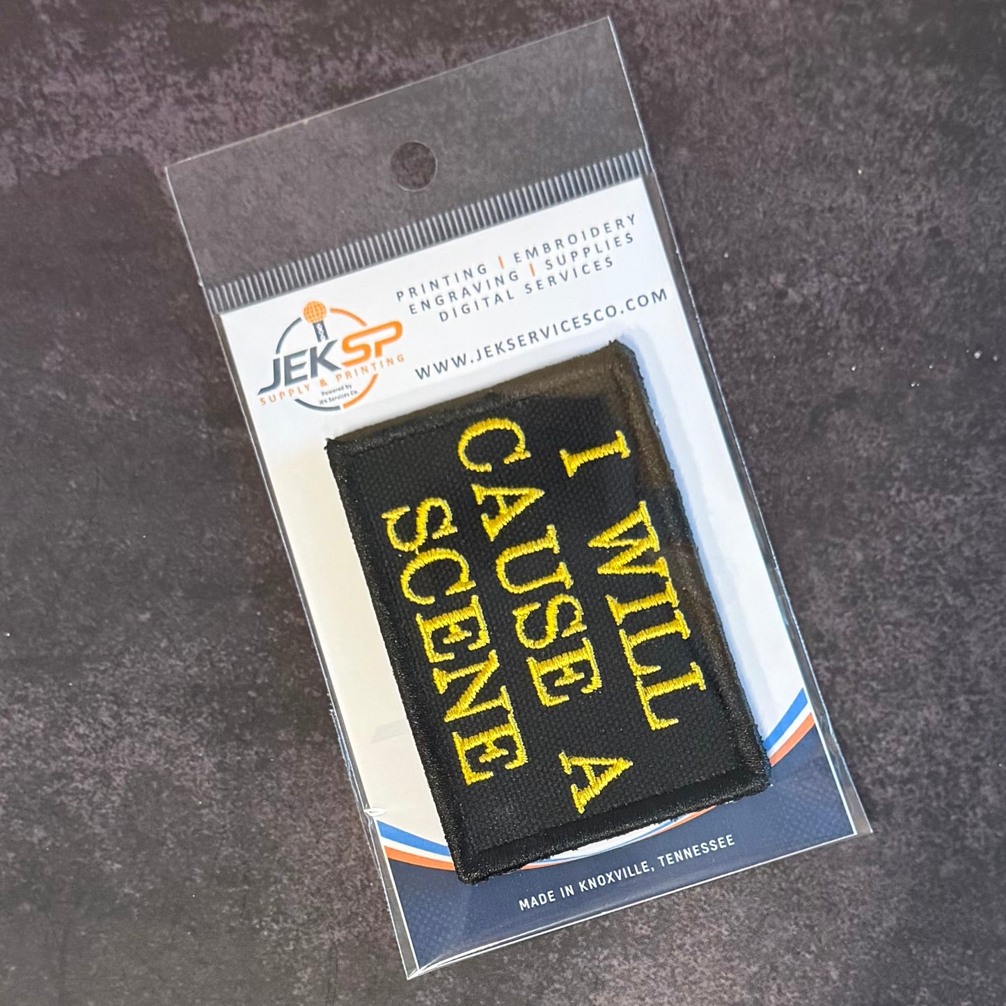 I Will Cause A Scene Funny Morale Patch, 2x3" | Made in USA | VELCRO® Brand Hook Backing
