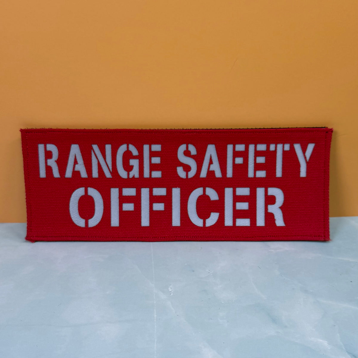 Range Safety Officer Patches & ID Plates – 2x3 Patch or 3x8 ID Panel – Tactical Gear embroidered or reflective range ID patch, product photograph.