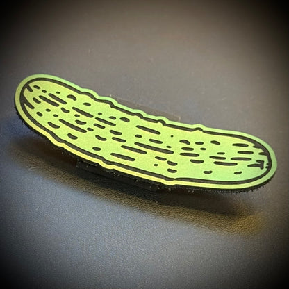 Dill Pickle laser-engraved synthetic morale patch, product image.